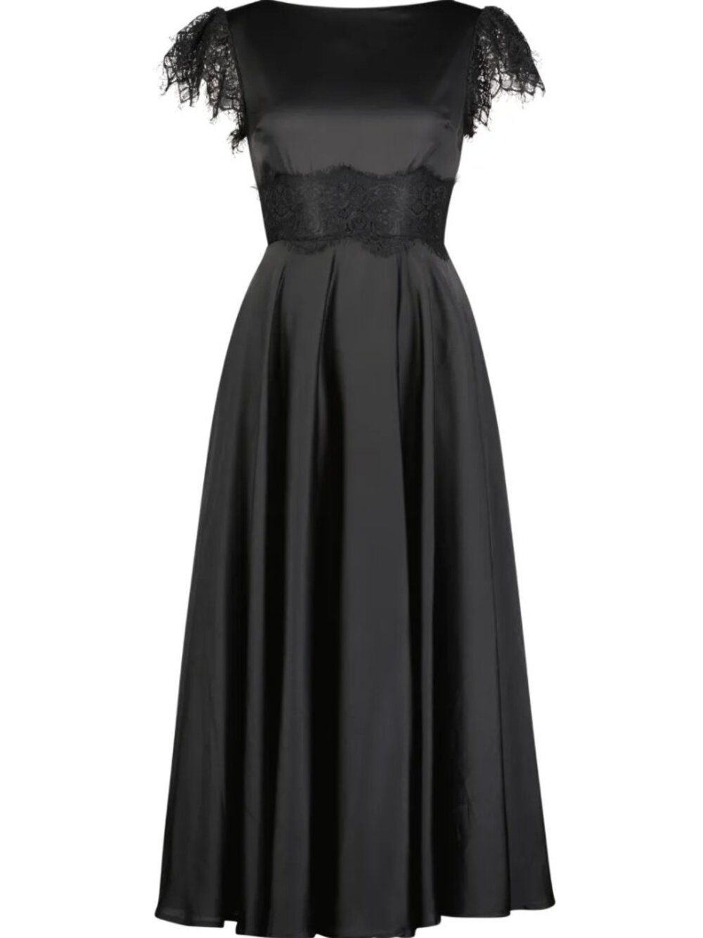 JessaKae Circe Dress in Black Satin Lace Trim Size XL NWT